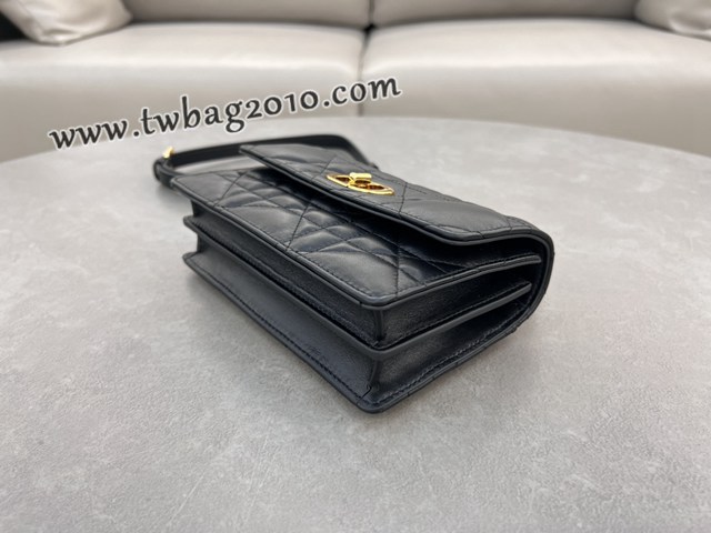 Dior专柜新款迪奥高仿原单黑色链条手袋小号斜挎女包 djfk1466